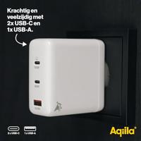 Aqiila W4 USB-oplader 120 W 1x USB-A, 2x USB-C USB PD, Quick Charge 3.0, QC 4+ Wit Binnen - thumbnail