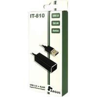 Inter-Tech ARGUS IT-810 USB 3.0 RJ-45 Zwart kabeladapter/verloopstukje - thumbnail
