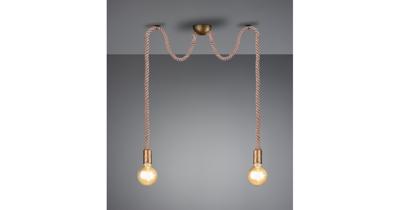 Trio HanglampCord touwlamp 2-lichts brons - 310100204
