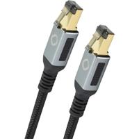 Oehlbach D1C13357 RJ45 Netwerkkabel, patchkabel CAT 8.1 10.00 m Zwart Vergulde steekcontacten, Afgeschermd (drievoudig) 1 stuk(s) - thumbnail