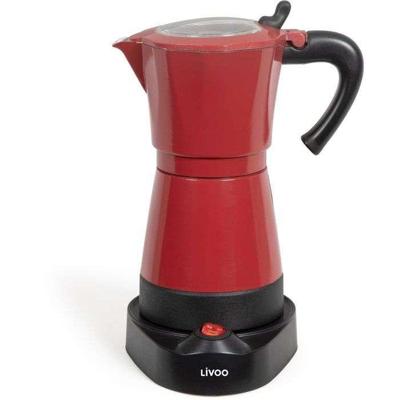 Elektrisch Italiaans koffiezetapparaat - LIVOO - DOD117RC - 480 W - 300 ml - 6 kopjes - Rood/Zwart