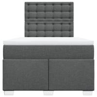 Boxspring met matras stof donkergrijs 120x190 cm - thumbnail
