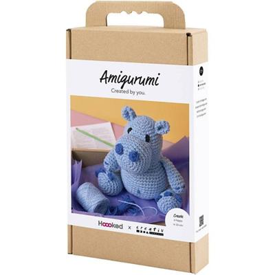 Creativ Company Hobbyset amigurumi, nijlpaard, blauw, lichtblauw, 1 doos