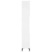 Badkamerkast 30x30x190 cm bewerkt hout wit - thumbnail