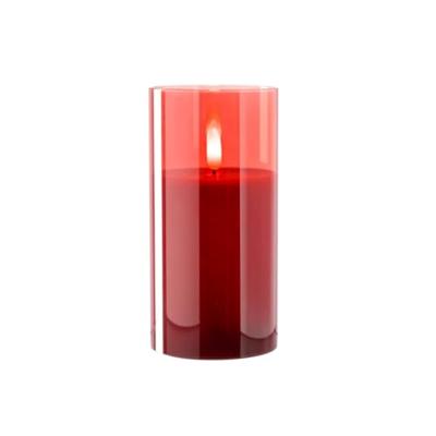 Leonardo Autentico Kaars 15 x 8 cm met ledverlichting rood