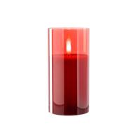 Leonardo Autentico Kaars 15 x 8 cm met ledverlichting rood - thumbnail