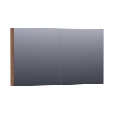 Brauer Impress Deluxe Spiegelkast - 120 cm - met interne en externe Verlichting - 2 Dubbelzijdige Spiegeldeuren - Forest Cacao