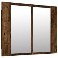 Spiegelkast LED 60x12x45 cm bewerkt hout gerookt eikenkleurig - thumbnail