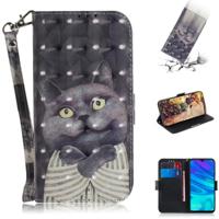 3D gekleurde tekening knuffel kat patroon horizontale Flip lederen case voor Huawei P Smart + 2019/Enjoy 9s/Honor 10i/Honor 20i/Honor 20 lite met hou - thumbnail