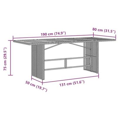 9-delige Bistroset met kussens poly rattan grijs