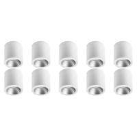 Opbouwspot 10 Pack - Pragmi Cliron Pro - GU10 Fitting - Opbouw Rond - Mat Wit/Zilver - Aluminium - Verdiept - Ø90mm - thumbnail