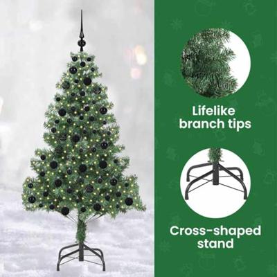 VidaXL Kerstboom met 300 led met standaard groen 180 cm pvc