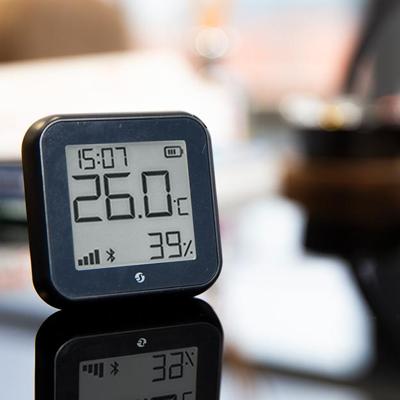 Shelly H&T Gen 3 Matte Black Draadloze temperatuur- en luchtvochtigheidssensor