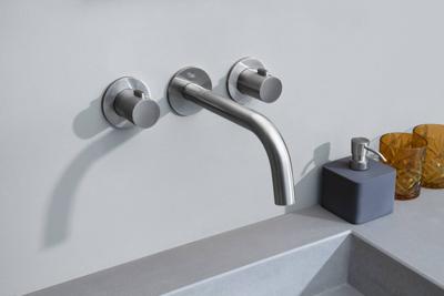 Ben Lavion 3-gats inbouw wastafelkraan afdekset RVS-look Ben Lavion 3-gats inbouw wastafelkraan afdekset RVS-look