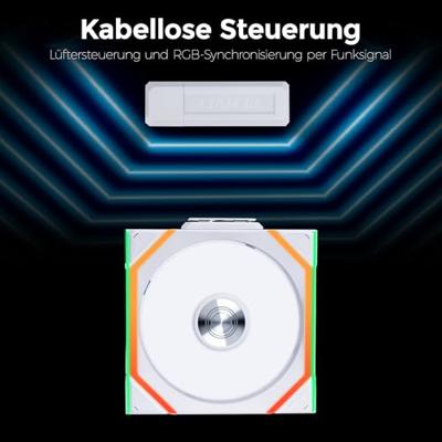 Lian Li Lian Li UNI FAN SL Wireless ARGB PWM Lüfter - Reverse Blade, 120 mm, weiß PC-ventilator Wit (b x h x d) 120 x 124.5 x 28 mm