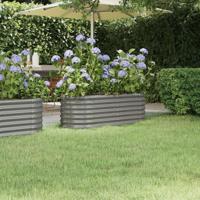 VidaXL Plantenbak 114x40x36 cm gegalvaniseerd staal grijs - thumbnail