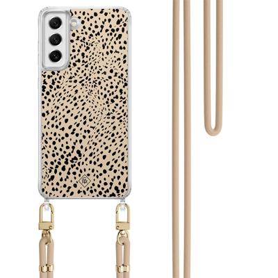 Samsung Galaxy S21 FE hoesje met beige koord - Spot on