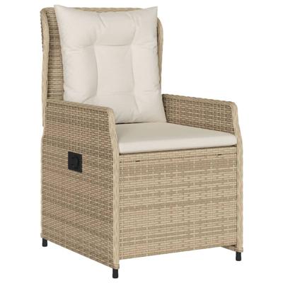 3-delige Bistroset met kussens poly rattan beige - thumbnail