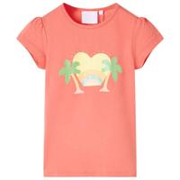 VidaXL Kindershirt 92 koraalkleurig - thumbnail