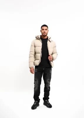 Malelions Donn Puffer Winterjas Heren Beige - Maat S - Kleur: Beige | Soccerfanshop