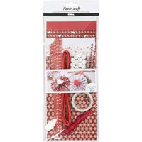 Creativ Company Creatieve mix, papier knippen, rood, wit, 1 doos - thumbnail