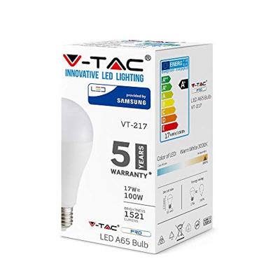 V-TAC E27 LED Lamp 17 Watt A65 Samsung 4000K Vervangt 100 Watt