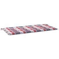 VidaXL Tuinbankkussen 100x50x3 cm oxford stof ruitpatroon rood - thumbnail