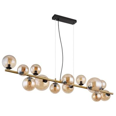 Globo Gouden hanglampRiha design met amber glas - 56135-13H