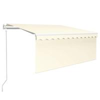 Luifel automatisch met gordijn, LED en windsensor 3x2,5 m crème - thumbnail