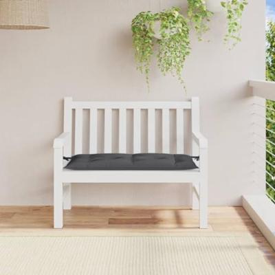 VidaXL Tuinbankkussen 100x50x7 cm stof gemêleerd antracietkleurig