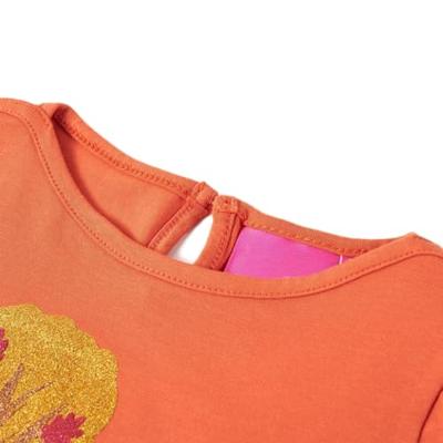 Kindershirt met lange mouwen berenprint 140 oranjebruin