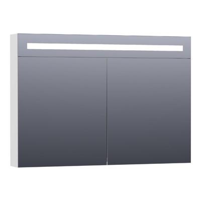 Brauer Promise Deluxe Spiegelkast - 140 cm - met Directe Verlichting - 3 Dubbelzijdige Spiegeldeuren - Mat Wit