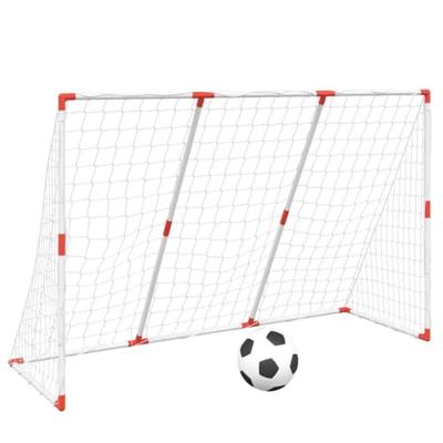 VidaXL Kindervoetbaldoel met ballen 2-in-1 184x64x124 cm wit VidaXL Kindervoetbaldoel met ballen 2-in-1 184x64x124 cm wit