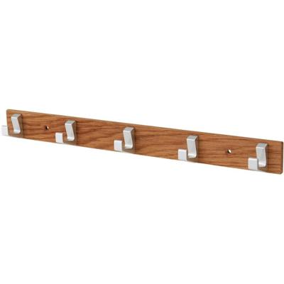 Handdoekrek 5-haaks hout - aluminium Handdoekrek 5-haaks hout - aluminium
