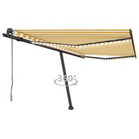 Luifel automatisch met LED en windsensor 450x350 cm geel wit - thumbnail