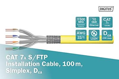 Digitus DK-1743-A-VH-1 Netwerkkabel CAT 7a S/FTP Geel 100 m