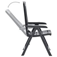 Tuinstoelen 2 st verstelbaar kunststof antracietkleurig - thumbnail