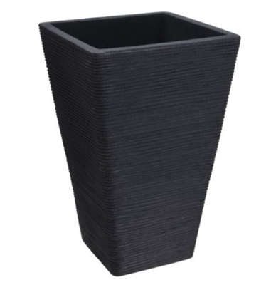 ProGarden bloempot geribbeld 55 cm antracietkleurig