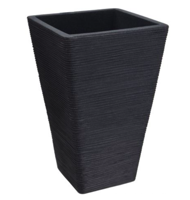 ProGarden bloempot geribbeld 55 cm antracietkleurig - thumbnail