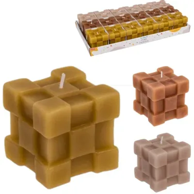 Out Of The Blue kaars kubus 5,5 x 5,5 cm 3 assorti | 36 stuks Out Of The Blue kaars kubus 5,5 x 5,5 cm 3 assorti | 36 stuks