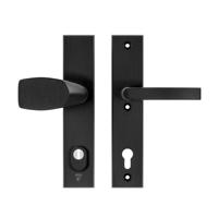 AXA AXA Edge Plus veiligheidsbeslag voordeur rechthoekig Wing knop/Blok-kruk PC92 met kerntrekbeveiliging SKG3 - aluminium/zwart - thumbnail