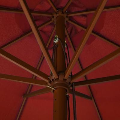 VidaXL Parasol met houten paal 330 cm terracottakleurig