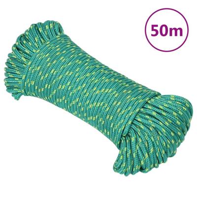 VidaXL Boottouw 5 mm 50 m polypropyleen groen VidaXL Boottouw 5 mm 50 m polypropyleen groen