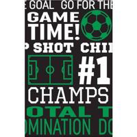 Amscan Tafelkleed goal getter zwart/groen 137 x 259 cm | 24 stuks - thumbnail