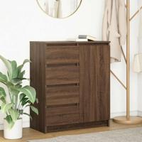 Dressoir met lades 71x35x84 cm spaanplaat bruin eikenkleurig - thumbnail
