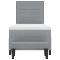 Boxspringbed met matras Lichtgrijs 90 x 200 cm Stof - thumbnail