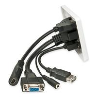 LINDY 60220 HDMI / VGA / USB / Jackplug Adapter [1x HDMI, VGA, USB-A, Jackplug female 3,5 mm - 1x HDMI, VGA, USB-A, Jackplug female 3,5 mm] Wit - thumbnail