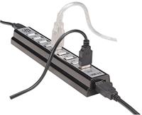 Manhattan USB-Hub USB 2.0-hub 10 poorten Zwart, Zilver - thumbnail