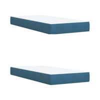 Boxspring met matras fluweel blauw 200x200 cm - thumbnail