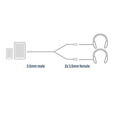 ACT 3,5mm jack naar 2x audio M/F